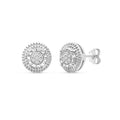 Sterling Silver Diamond Stud Earrings 1/20 Carat White Sparkle Jewelry