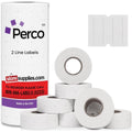 White Price and Date Gun Labels for Perco 2 Line Pricing Guns - 6,000 Labels