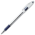 Ballpoint Pen Set - Fine Point Blue Ink, Clear Barrel, Pack of 20