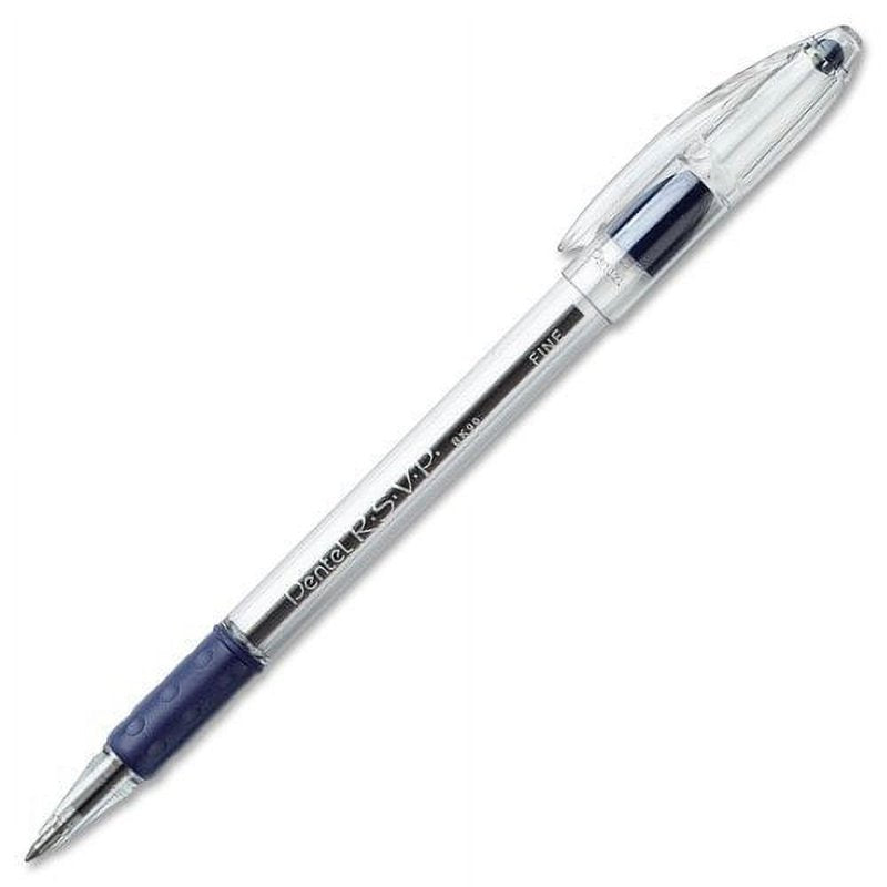 Ballpoint Pen Set - Fine Point Blue Ink, Clear Barrel, Pack of 20
