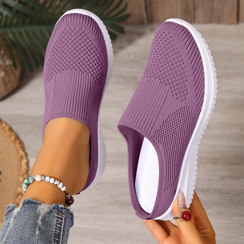 Women's Orthopedic Slip-On Sneakers with Arch Support - Wide Fit Casual Shoes