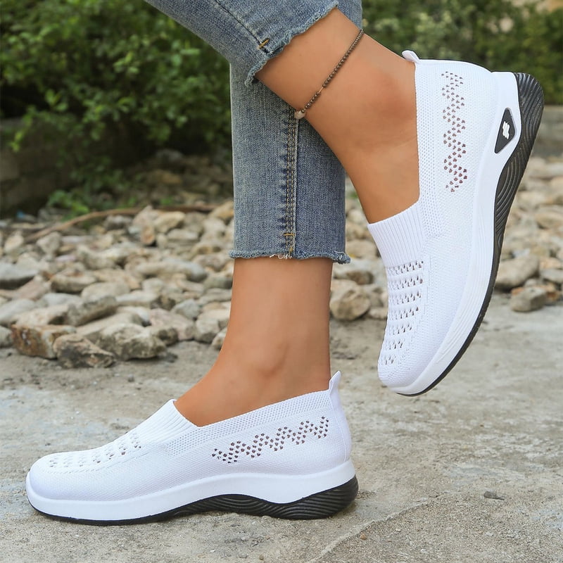 Orthopedic Slip-On Women’s Tennis Shoes with Arch Support and Non-Slip Sole