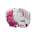 Youth Fastpitch Softball Glove 12 Inch Outfield Mitt for Right Hand Throw - White Tie Dye