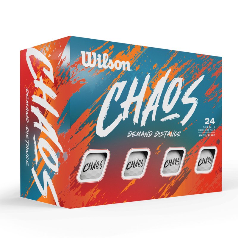 Wilson CHAOS White Golf Balls 24 Pack - Maximum Distance & Control