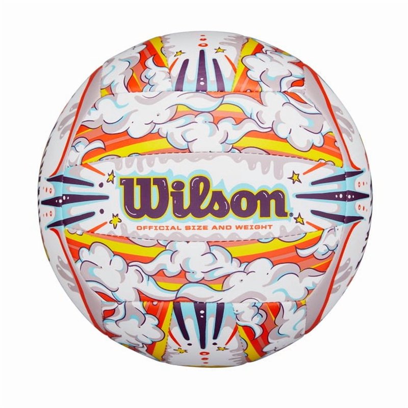 Wilson Graffiti Outdoor Volleyball - Official Size, MultiColor & White/Orange