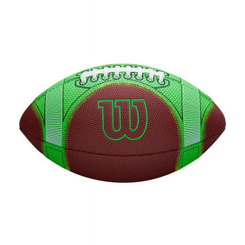 Wilson Hylite Football - Green Youth Training Ball with Grip Guides