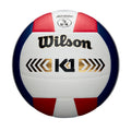 Indoor Volleyball - Wilson K1 Gold with Durable Leather Cover, Size 5 for Competitive Play