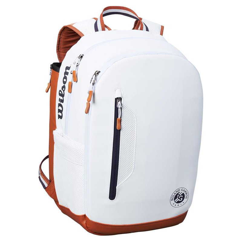 Wilson Roland Garros Tennis Backpack White Navy with Laptop & Racket Compartments