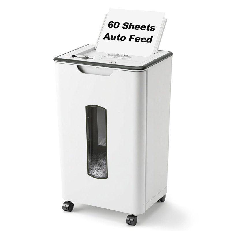 Cross Cut Paper Shredder 60 Sheets with 5.8-Gallon Bin, CD & Credit Card Slot