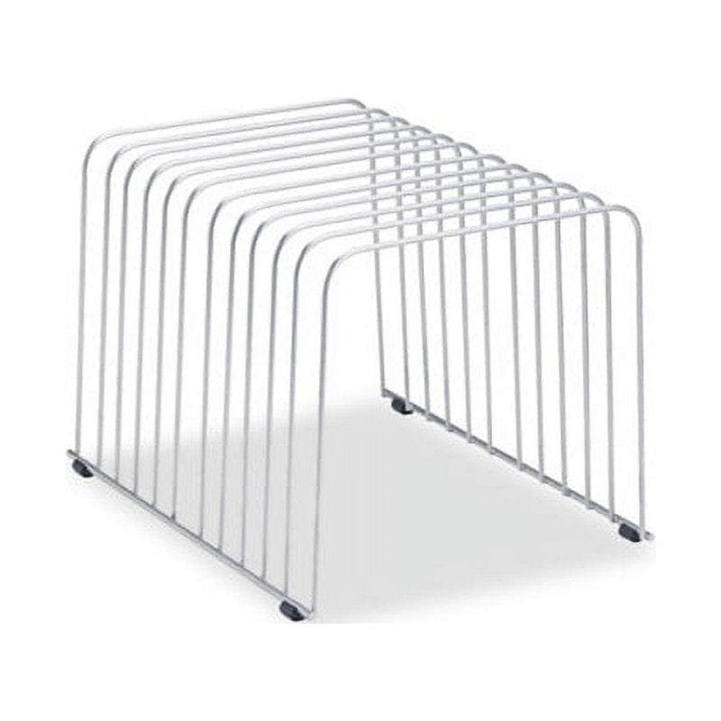 Wire Desktop Organizer with 11 Compartments for Letter & Legal Files - Silver