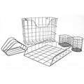5-Piece Metal Desk Organizer Set - Silver Office Storage & Stationery Organizer