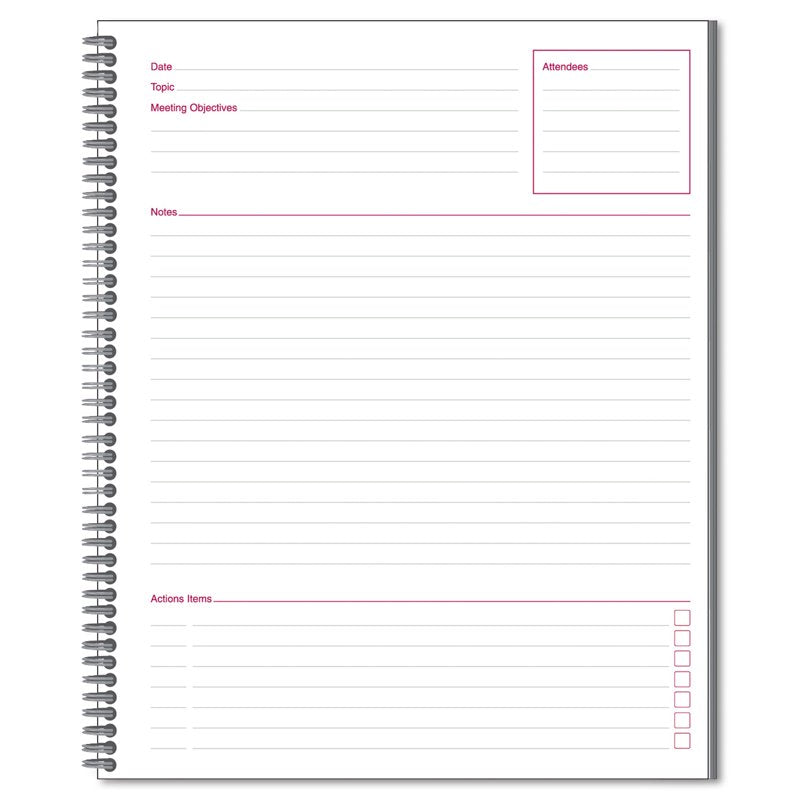 Meeting Notebook 80 Pages Wire Bound Linen Cover Professional Office Supplies