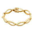 Women's Gold Over Brass Link Bracelet 7.5 Inch Jewelry Accessory