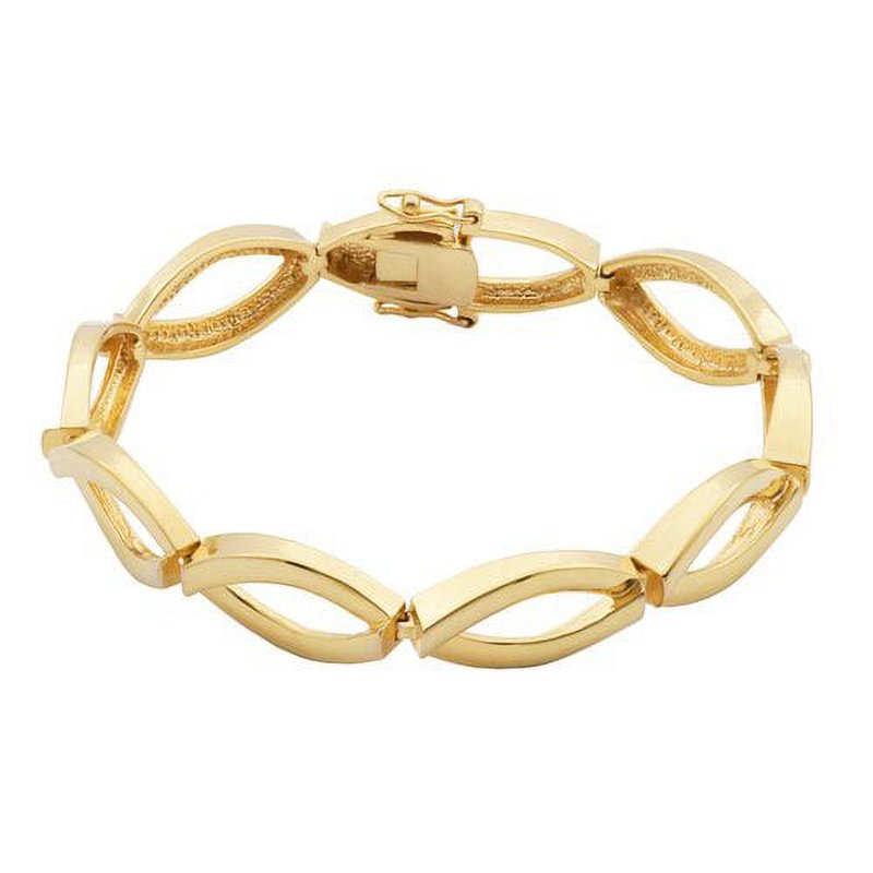 Women's Gold Over Brass Link Bracelet 7.5 Inch Jewelry Accessory