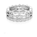 Women's Art Deco Stackable Silver-Plated Ring Set with Cubic Zirconia - Multiple Sizes