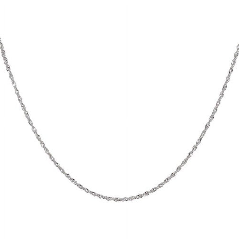 Women's Sterling Silver Singapore Necklace - Twisted Chain, Anti-Tarnish