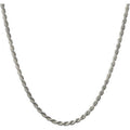 Women's Sterling Silver Rope Necklace - Solid Italian Craftsmanship, Anti-Tarnish, Multiple Lengths