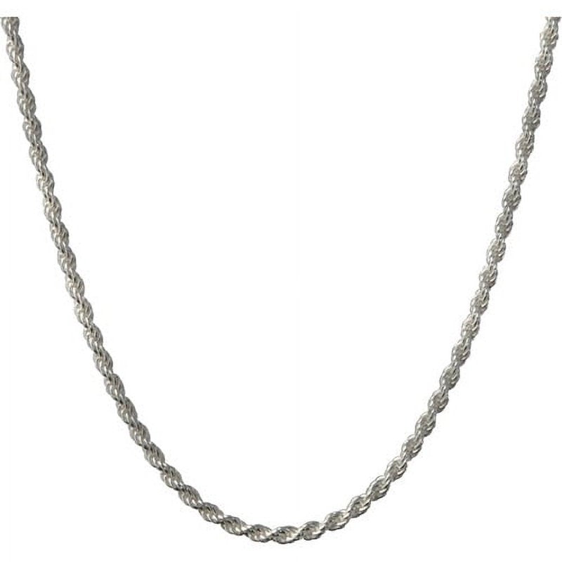 Women's Sterling Silver Rope Necklace - Solid Italian Craftsmanship, Anti-Tarnish, Multiple Lengths