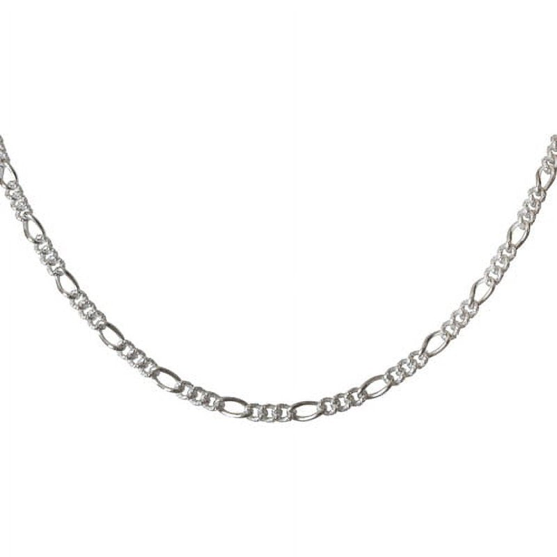 Women's Sterling Silver Figaro Necklace 24-Inch Classic Chain Jewelry