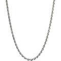 Women's Sterling Silver Rope Necklace with Lobster Clasp - Made in Italy