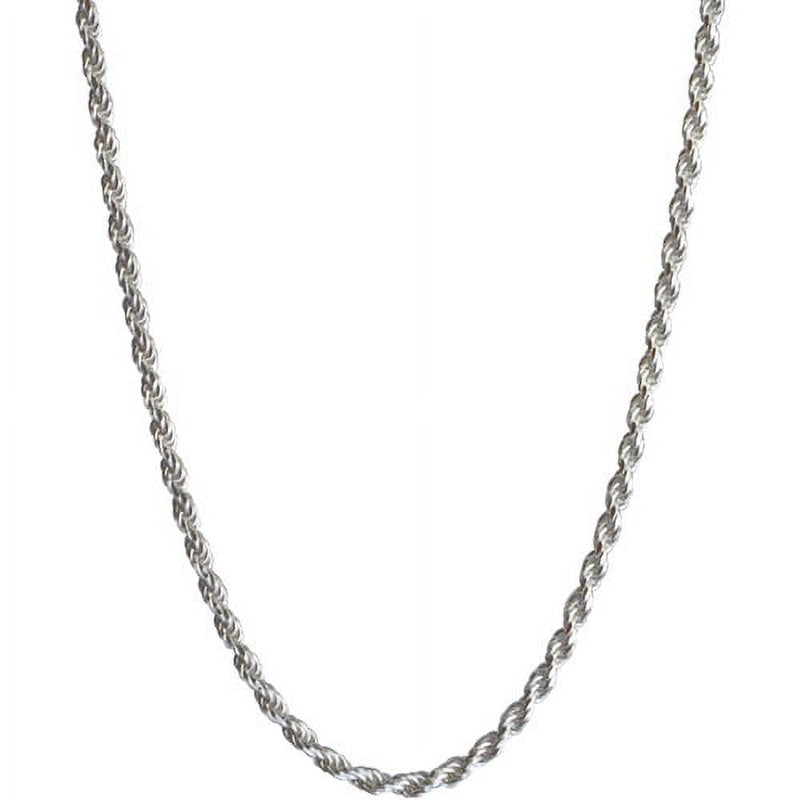 Women's Sterling Silver Rope Necklace with Lobster Clasp - Made in Italy