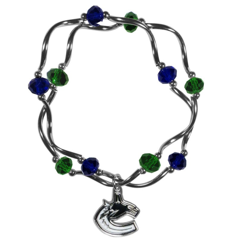 Women's Vancouver Canucks Bead Stretch Bracelet - Team Sports Fan Jewelry