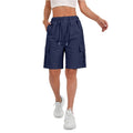 Women's Hiking Cargo Shorts with Drawstring High Rise Knee Length Casual Pants
