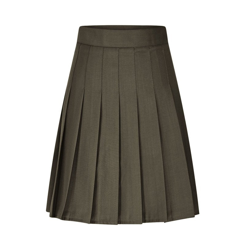 Women's Pleated High-Waisted A-Line Skirt with Built-In Shorts - Multiple Colors & Sizes