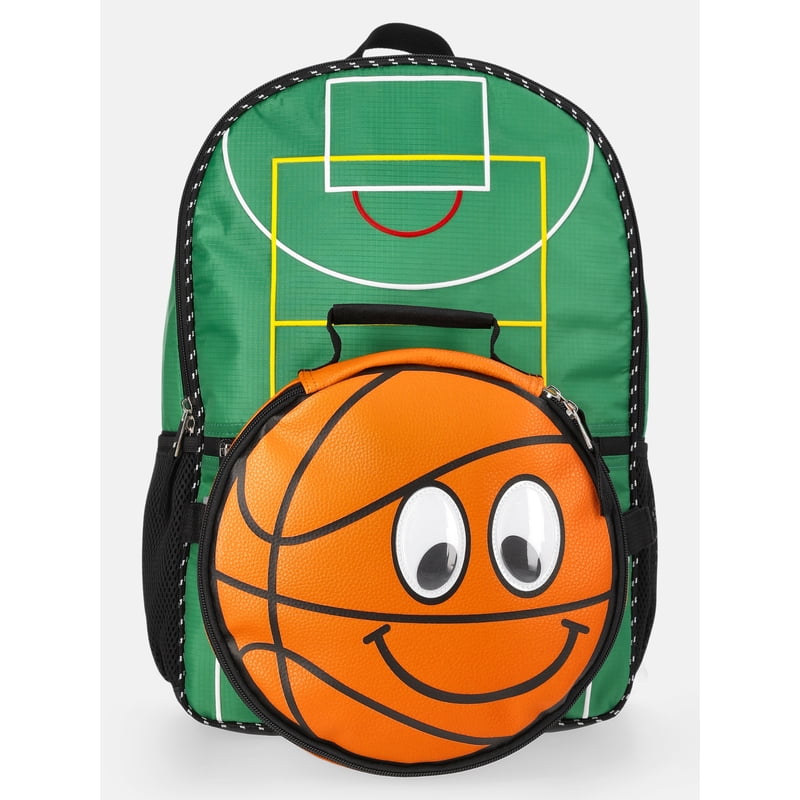 Kids Basketball Backpack & Lunch Set - 17-inch School & Game Day Bag