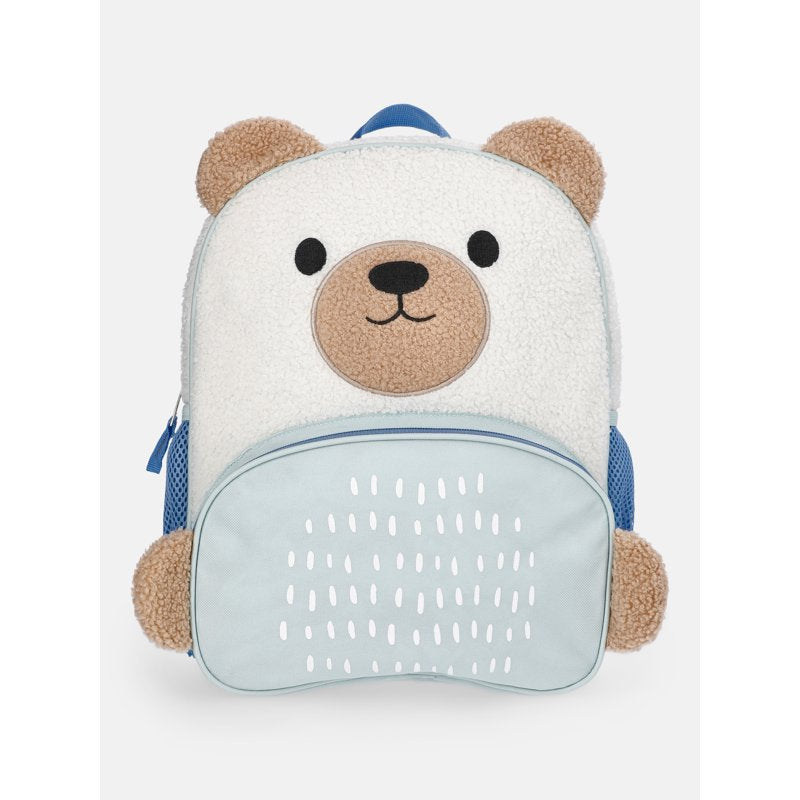Toddler Teddy Bear Backpack - Cozy Plush Kids School Bag with Pockets