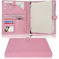 A4 PU Leather Portfolio Organizer with Removable Ring Binder and Multiple Pockets