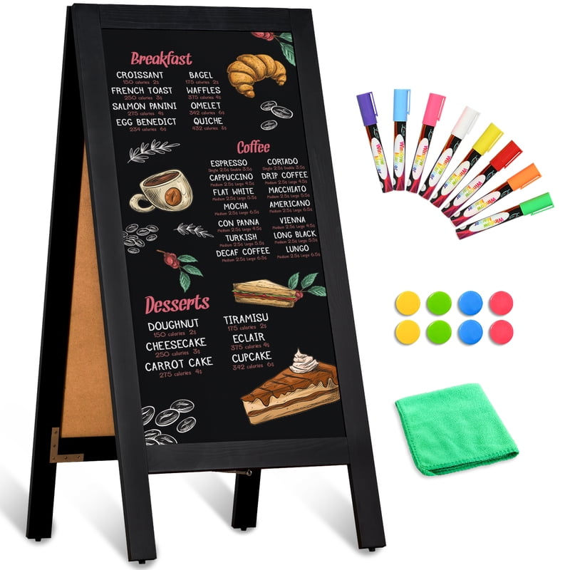 40x20 Inch Double-Sided Magnetic A-Frame Chalkboard Sign for Restaurants & Events