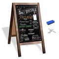 Outdoor Wooden Sandwich Board Sign with Chalk & Eraser - 40x20 Inches