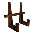 Wooden Plate Display Stand - Rustic Wood Photo & Plate Holder, 8.8 Inch