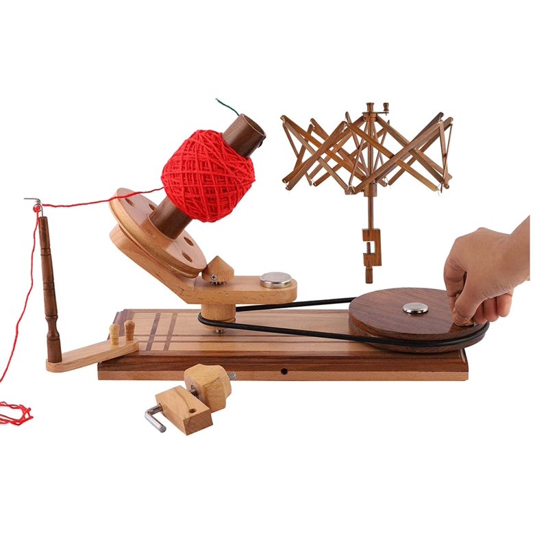 Wooden Yarn Swift Winder for Knitting & Crochet Skein Holder with Clamp
