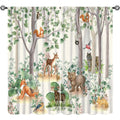 Kids Cartoon Forest Animal Curtains Set - Insulated Window Drapes for Nursery & Bedroom