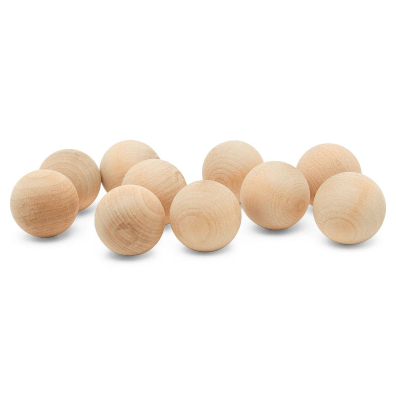 Unfinished Wooden Balls 1-1/2 Inch - Craft & DIY Project Spheres, Bag of 5