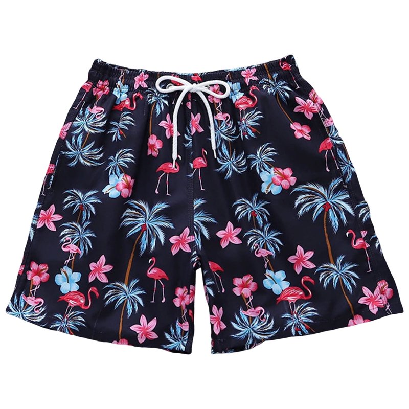 Kids Summer Ice Cream Print Hawaiian Shorts - Boys Elastic Waist Vacation Wear