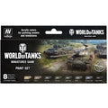 World of Tanks Miniatures Paint Set - 4 National Colors & Wash for Tank Detail