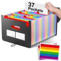 37-Pocket Expanding File Folder Organizer for Documents - Black