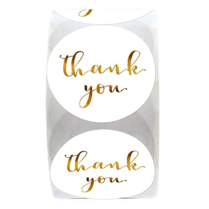 500pcs Thank You Stickers Gold Foil Kraft Labels for Gifts and Envelopes