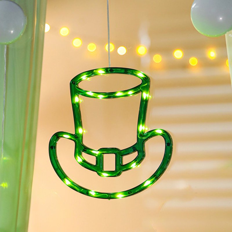 Leprechaun Hat LED Window Lights for St Patrick's Day Indoor Outdoor Decor