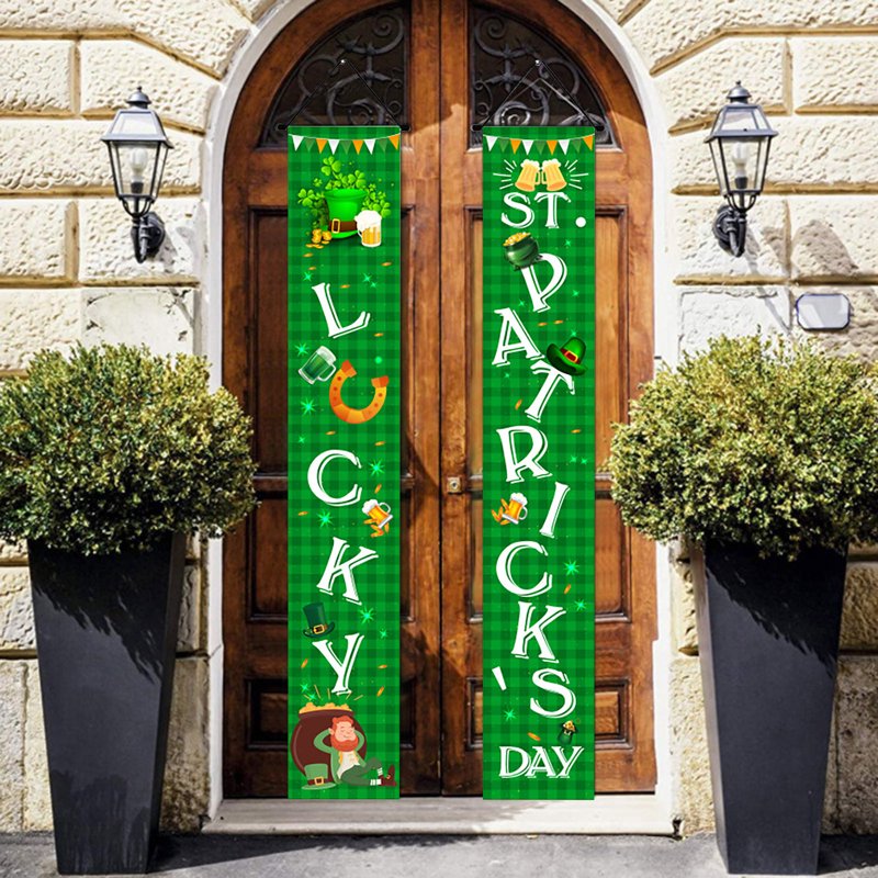 St. Patrick's Day Porch Banner Set - Shamrock Welcome Door Decorations