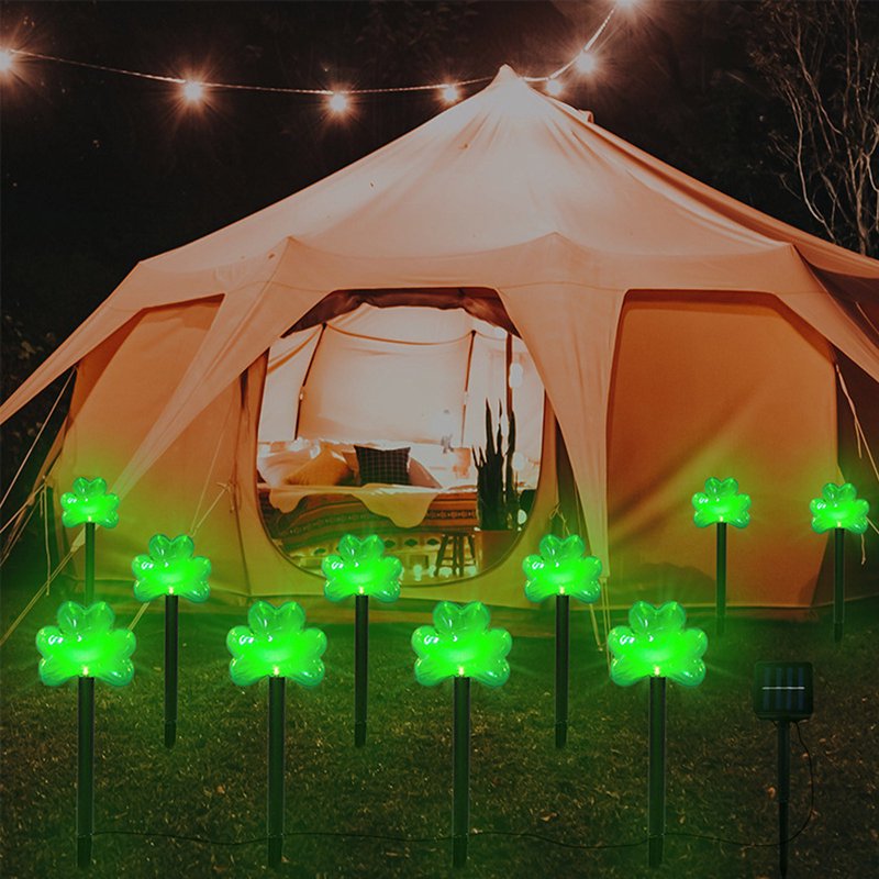 Outdoor St Patrick's Day Solar Pathway Lights - Lucky Sign Garden Decor