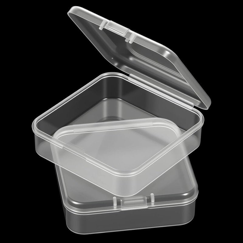 Mini Clear Plastic Bead Organizer Box Set - 2 Pack, 2.56 x 2.56 Inches