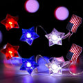 Patriotic 4th of July String Lights - Red White Blue LED Outdoor Indoor Decor 6.6FT