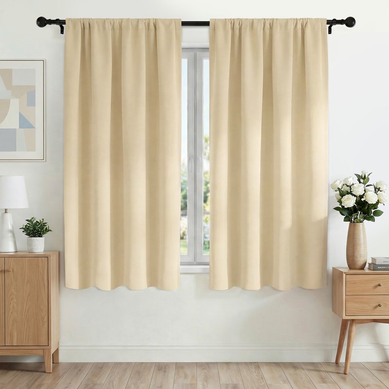 Blackout Window Curtains 42x63 Inches - Room Darkening Insulated Drapes, 2 Panels