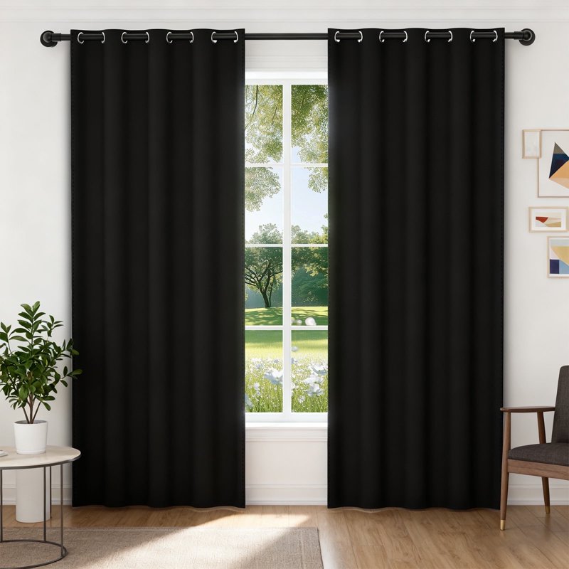 Blackout Curtains for Bedroom Thermal Insulated Room Darkening Window Drapes Set of 2