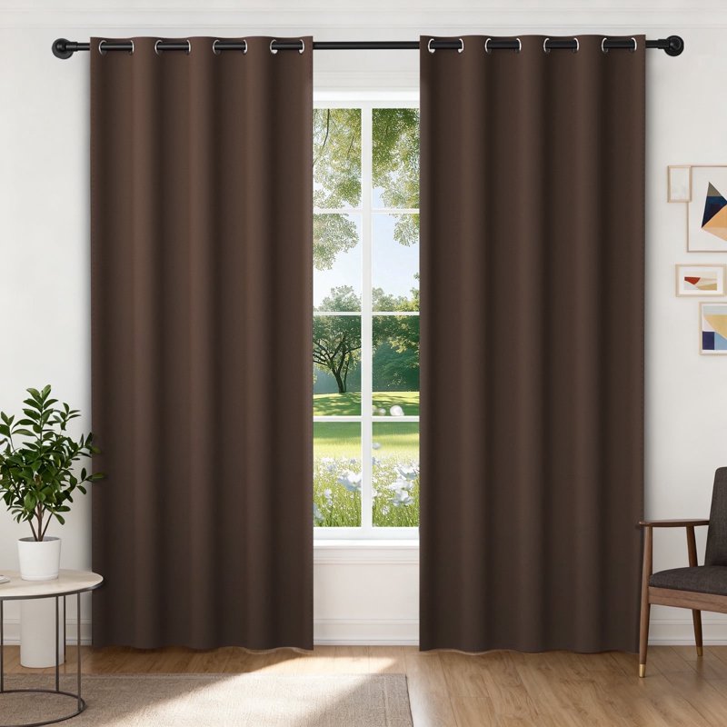 Blackout Curtain Set for Bedroom 52x84 Inch Room Darkening Insulated Drapes