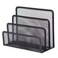 Desk Mail Organizer with 4 Compartments and Drawer - Metal Mesh Office Storage